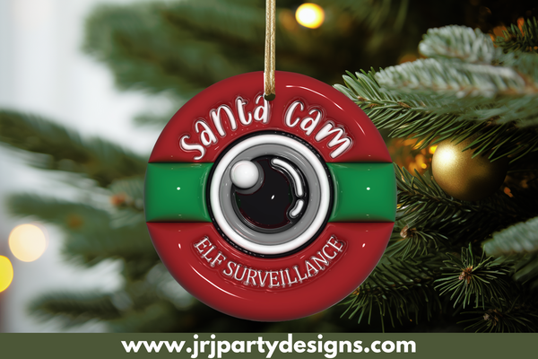 3D Inflated Santa Cam Christmas Ornament
