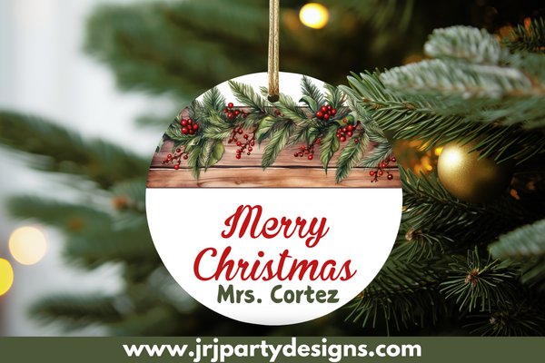 Custom Double Sided Photo Ornament, Personalized Christmas Ornament