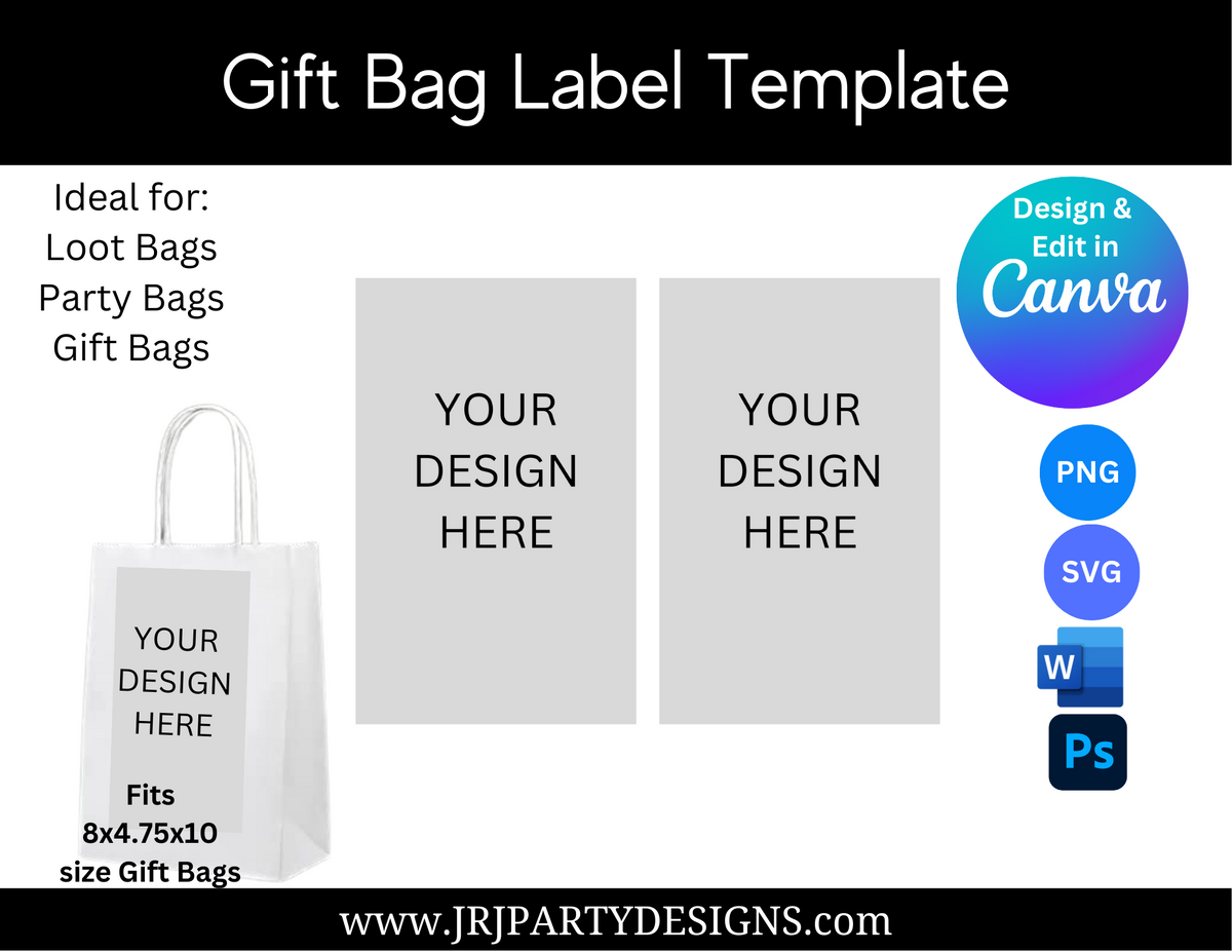 Gift Bag Label Template JRJ Party Designs Inc. Gift Bag Label Template JRJ Party Designs Inc.