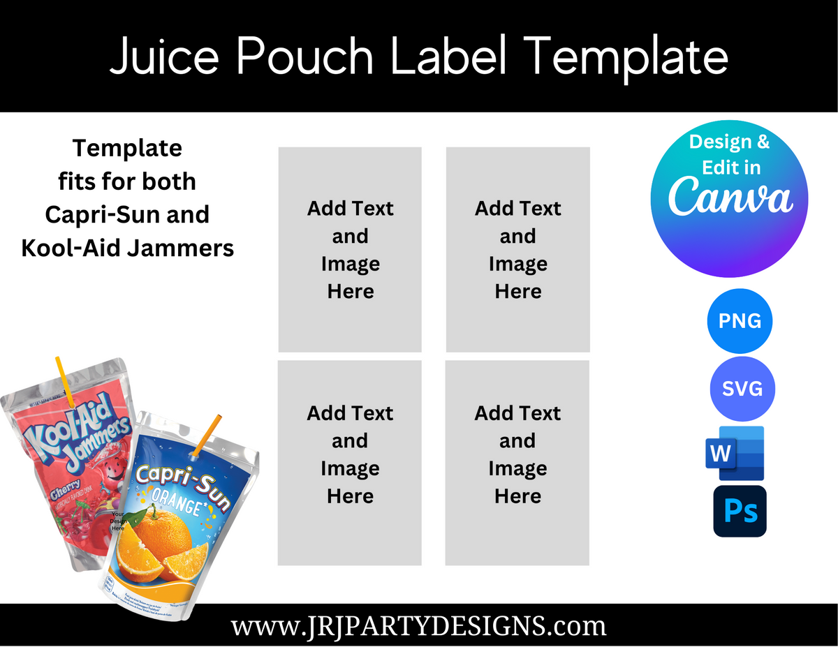 Juice Pouch Label Template – JRJ Party Designs Inc. juice-pouch-label-template-jrj-party-designs-inc
