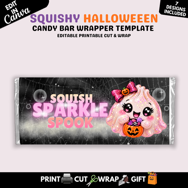 Squishy Halloween Candy Bar Wrapper Template Bundle