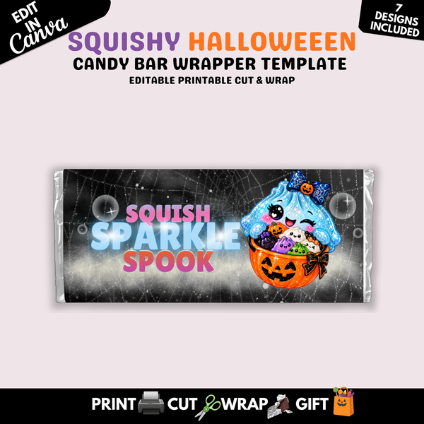 Squishy Halloween Candy Bar Wrapper Template Bundle