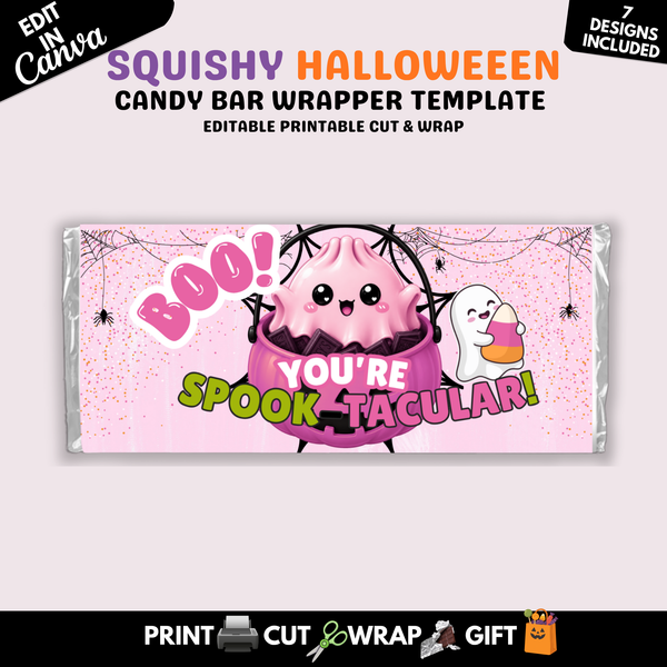 Squishy Halloween Candy Bar Wrapper Template Bundle