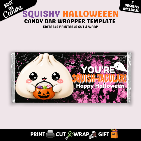 Squishy Halloween Candy Bar Wrapper Template Bundle