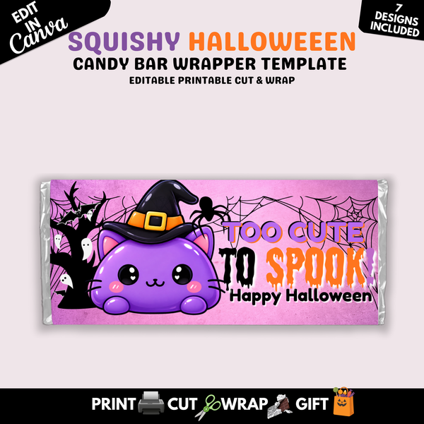 Squishy Halloween Candy Bar Wrapper Template Bundle