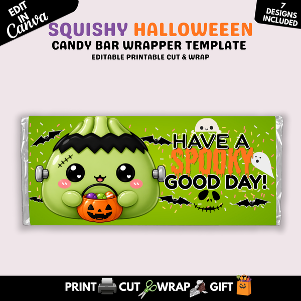 Squishy Halloween Candy Bar Wrapper Template Bundle