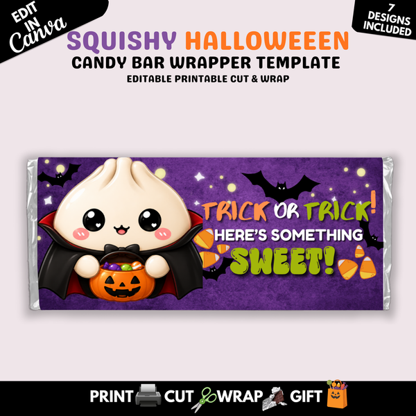 Squishy Halloween Candy Bar Wrapper Template Bundle