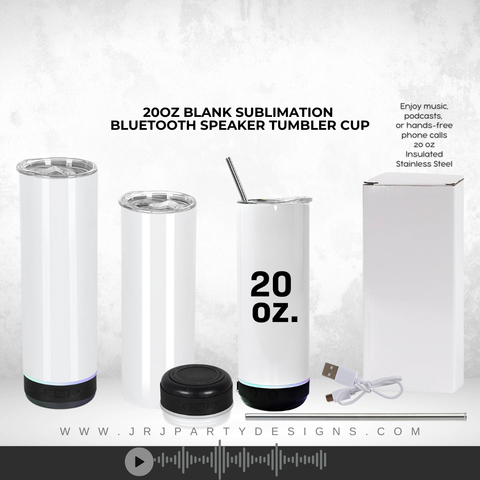 20oz Blank Sublimation Bluetooth Speaker Tumbler Cup, 20oz Bluetooth Sublimation Speaker tumbler blank, Sublimation 20oz Tumbler, Sublimation Skinny Tumbler
