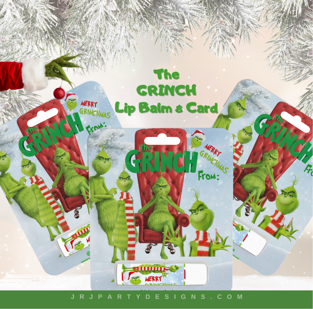 Grinch Lip Balm and Card