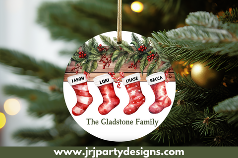 Custom Double Sided Photo Ornament, Personalized Christmas Ornament