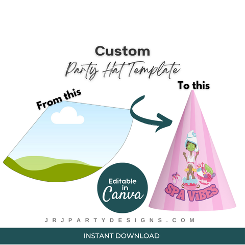 Custom Party Hat Template, How to make a paper hat, birthday hat