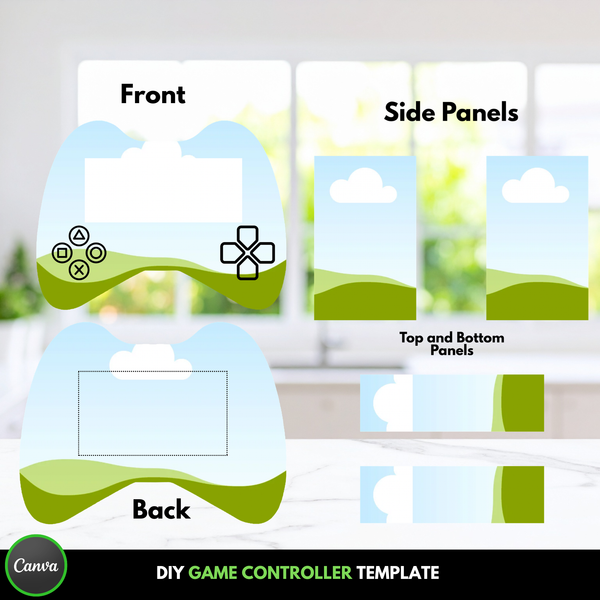 Editable gaming template for party favors and gifts