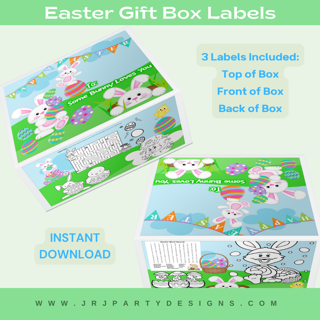 Easter Gift Box Labels, Easter Bunny Stickers, Easter Candy Box, Easter Treat Box, Easter Egg Hunt, Easter Kids Activity, Easter Printable, Easter Maze, Easter Coloring Page, Easter Colouring Page, Easter Coloring Book, Easter Colouring Book, Easter Preschool activities, Easter activities for teens, Easter stickers, Easter art for kids, Easter painting for kids, Easter Basket, Easter Candy Bouquet