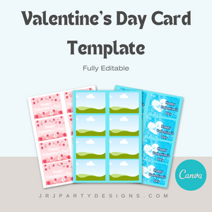 Valentine's Day Card Template - Instant Download