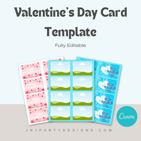 Valentine's Day Card Template - Instant Download