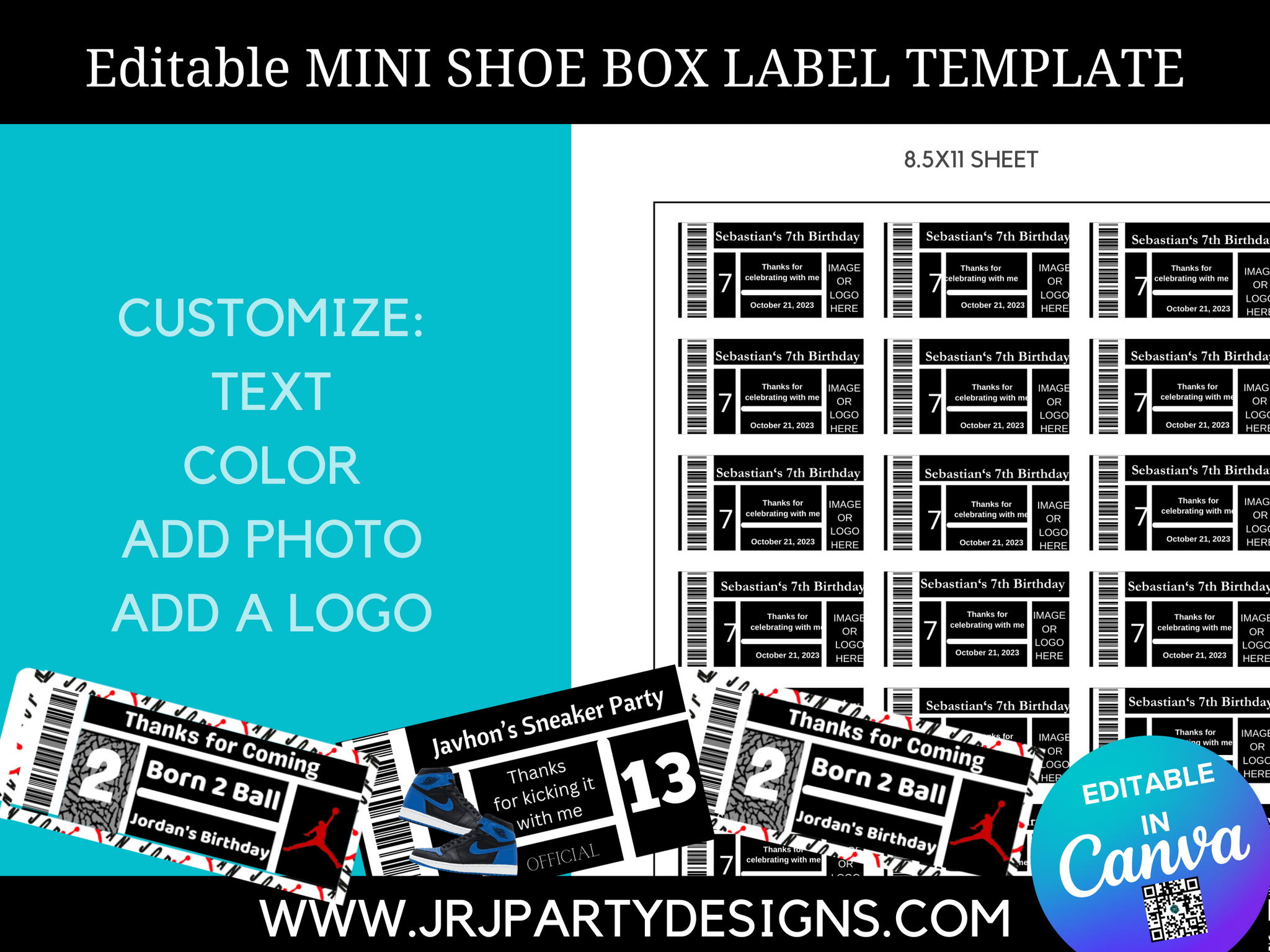 Editable Shoe Box Label Template