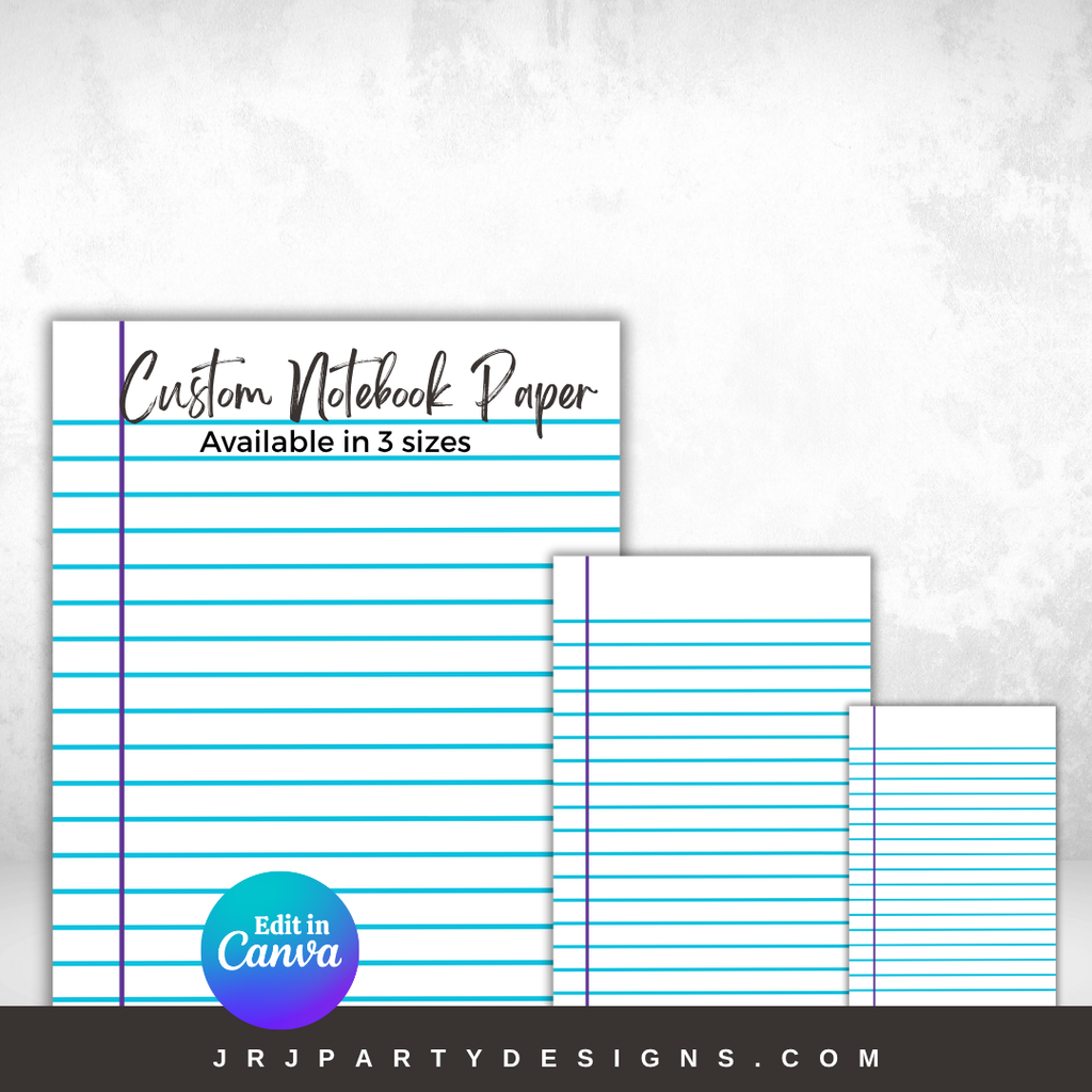 Custom Notebook Paper Editable K-Pop Custom Notebook Paper Template | 8 Designs, 3 Sizes | C ...