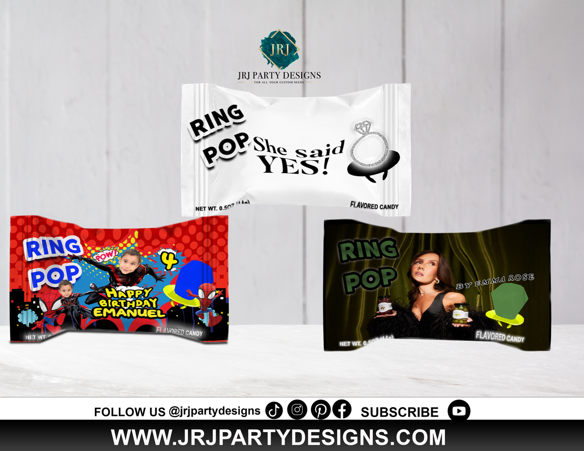 Custom Ring Pop Candy – JRJ Party Designs Inc.