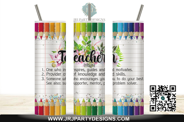 Personalized Teacher Appreciation 20oz Tumbler Gift