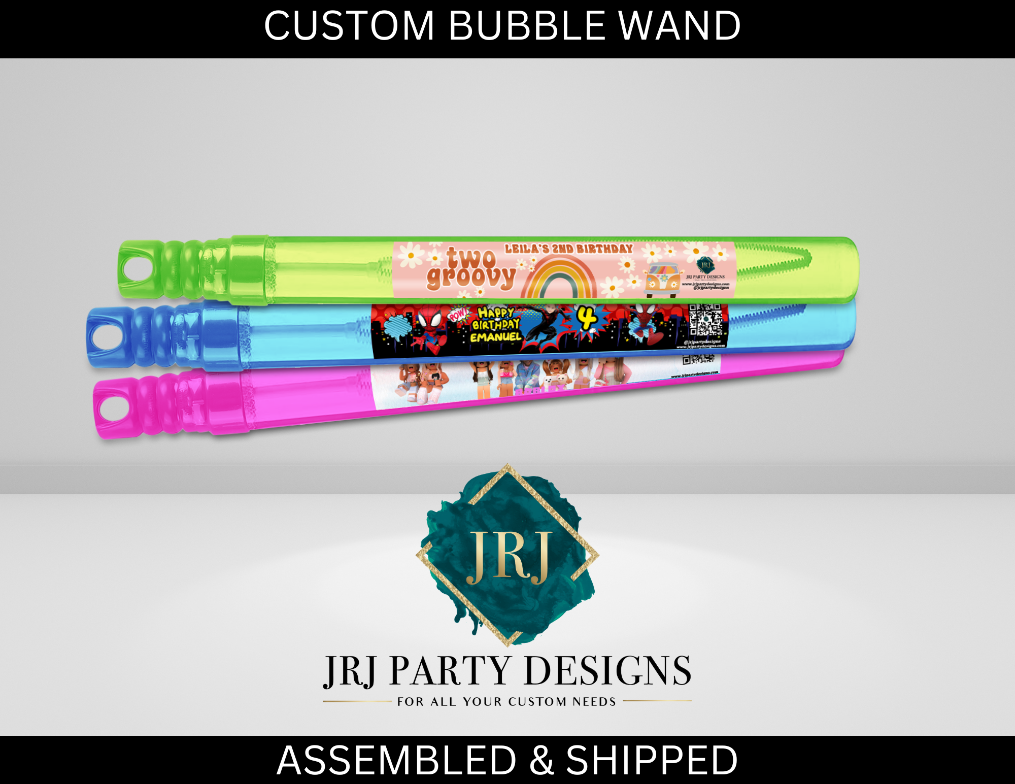 Personalized store bubble wands