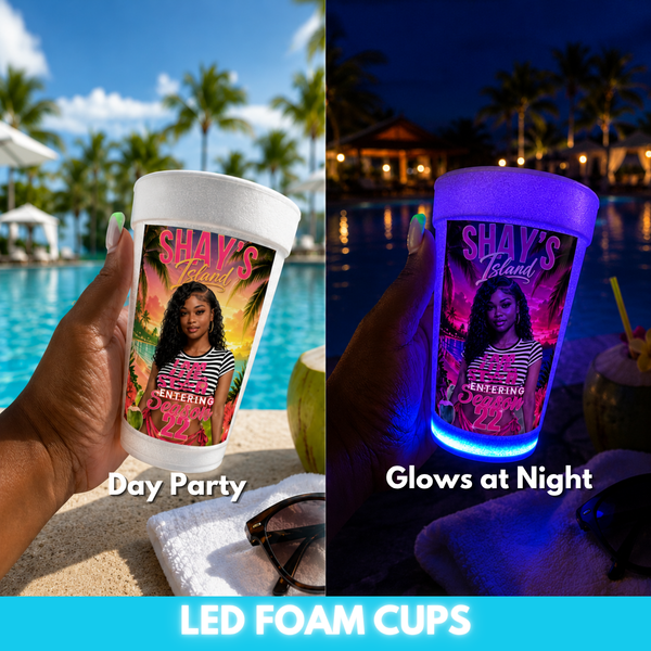 Personalized LED glow foam cup