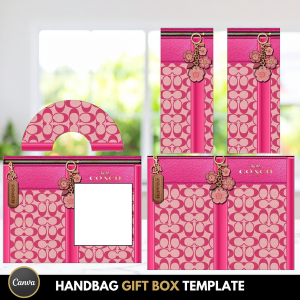 Handbag gift box template with multiple design options