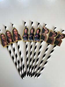 Custom Face Straws Personalized Photo paper straws