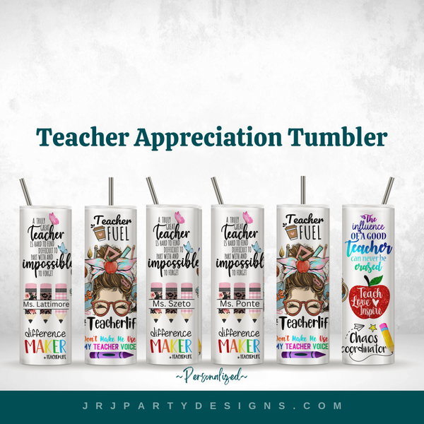 teacher appreciation gift tumbler personalized name design