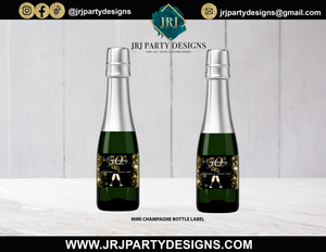 Mini Champagne Wine Bottle Labels