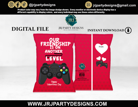 Gamer Valentine's Day Treat Bag - DIGITAL FILE - Instant Download