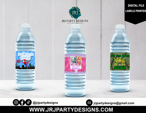 Water Bottle Labels - Printed